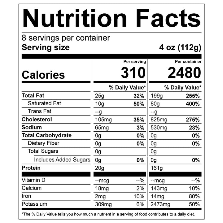 organic prairie beef brisket nutritional information