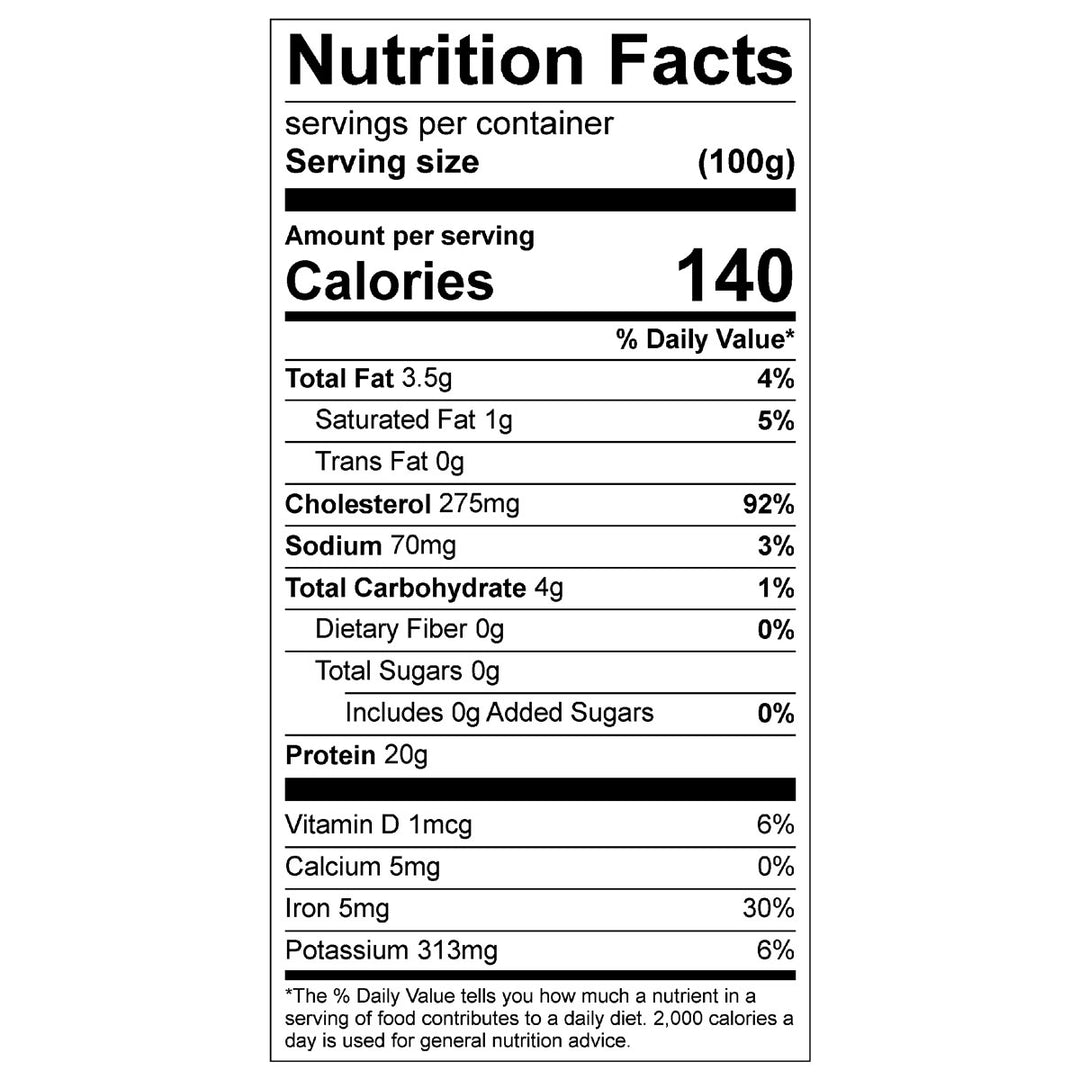 organic prairie beef liver nutritional information