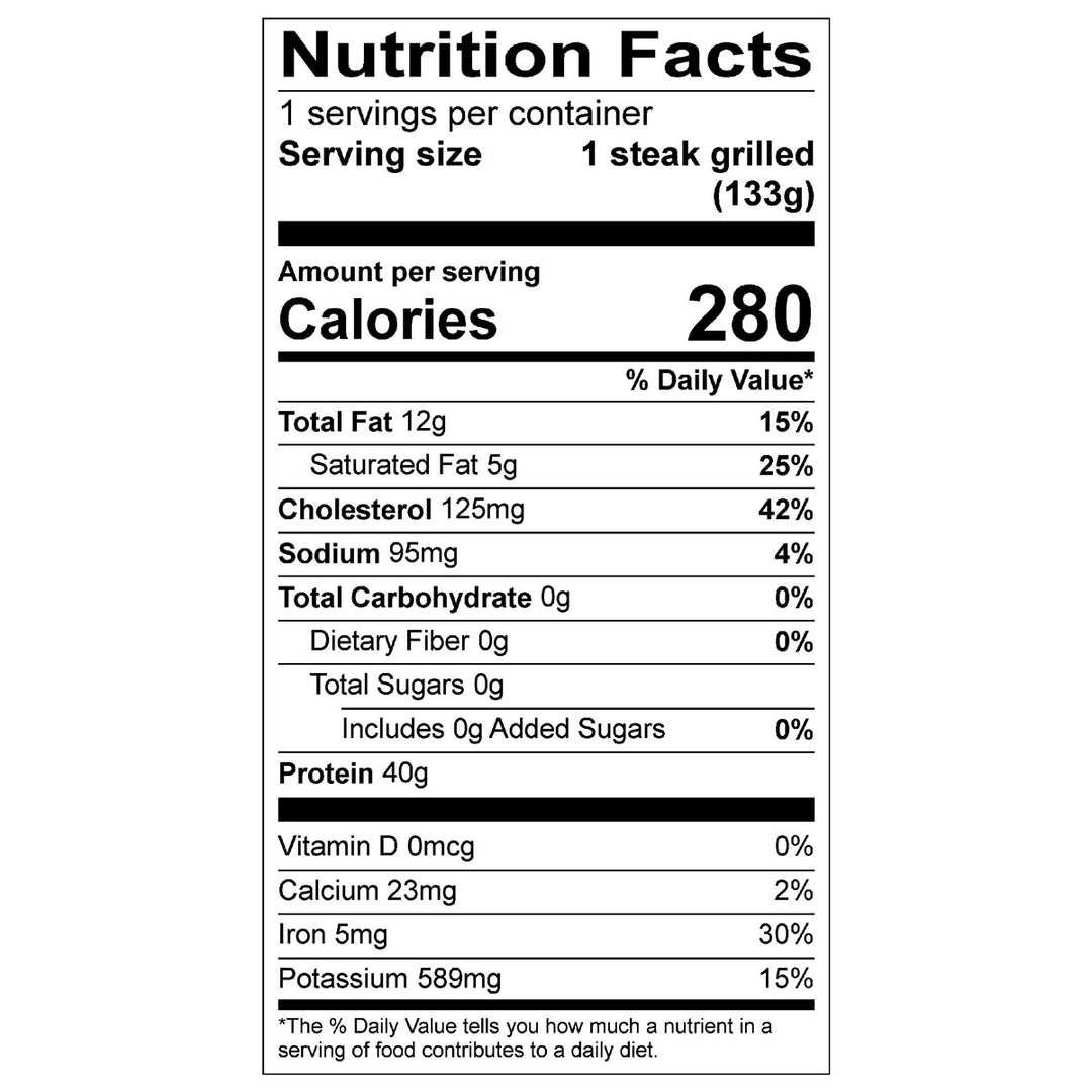 organic prairie beef tenderloin nutritional information