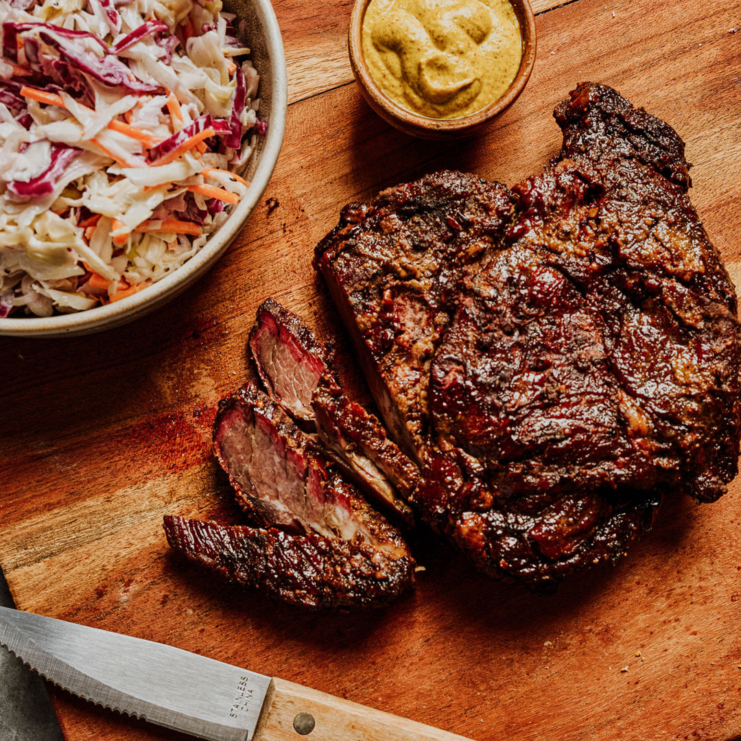 organic chuck roast on a cutting board