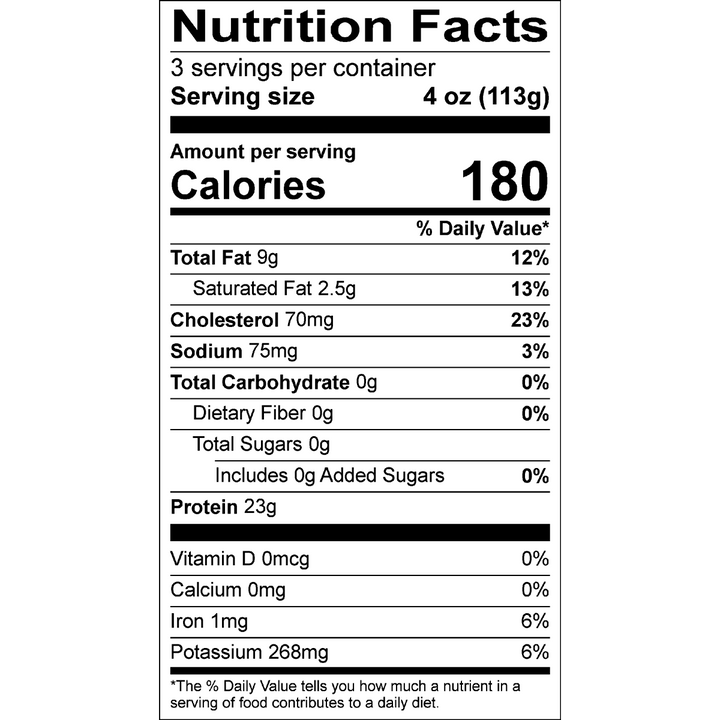 Organic Prairie Organic Ground Turkey Nutrition Facts